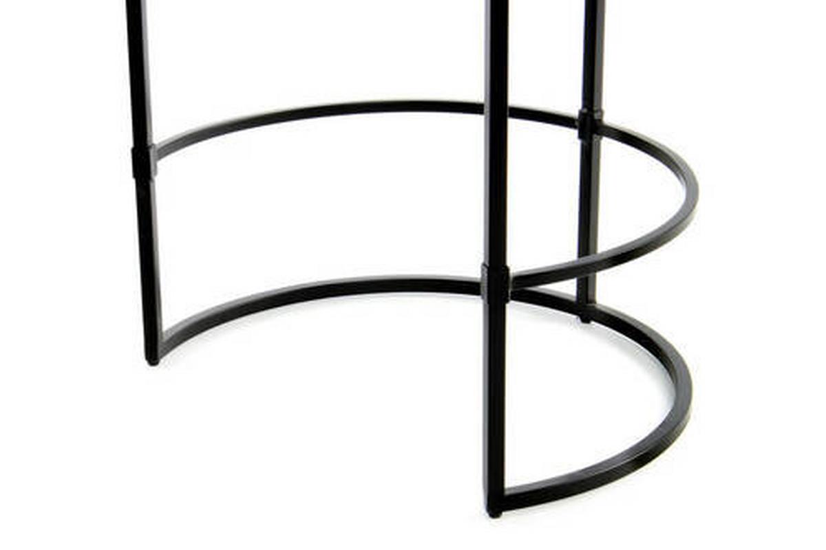 Beistelltisch Rund Mit Marmorplatte Louis, Weiß - Schwarz/Weiß, MODERN, Stein/Metall (44,5/44,5/64cm) - Kayoom