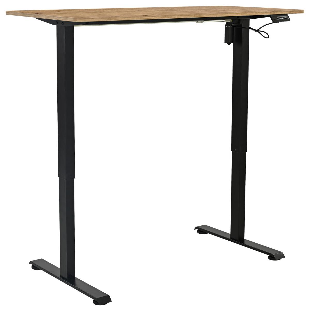 Schreibtisch Emil Schwarz/Eiche Artisan B: 120cm - Schwarz/Eiche Artisan, Trend, Holzwerkstoff/Metall (120/72-118/60cm)