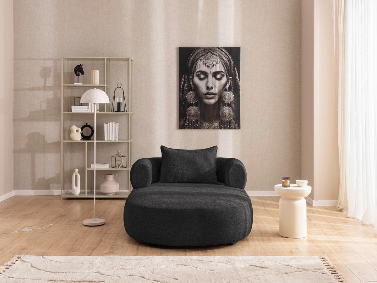 Xxl-sessel Ferro Schwarz B: 122 Cm - Schwarz, Design, Textil (122/76/156cm) - Livetastic