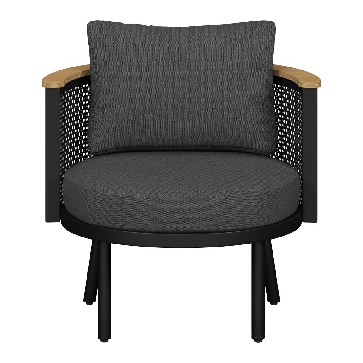 JEDÁLENSKÁ TERASOVÁ SÚPRAVA LISSA - čierna/farba hrušky, Modern, kov/textil - Bessagi Garden