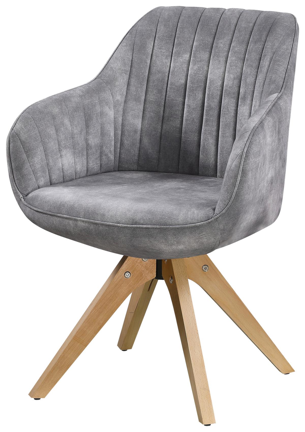 ŽIDLE S PODRUČKAMI RELAX - šedá/barvy buku, Moderní, dřevo/textil (60/82/62cm) - Mömax