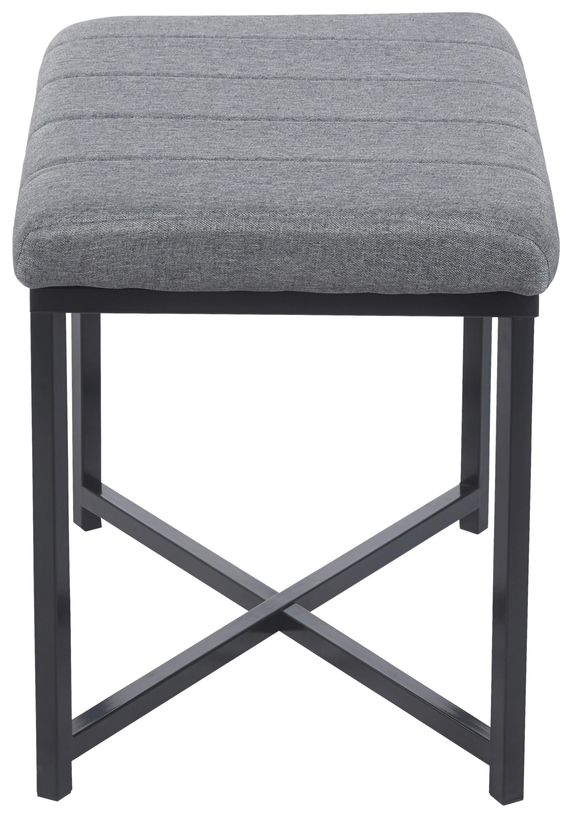 Sitzbank Benedikt 3 Textil Grau, B: 58 cm - Schwarz/Grau, Trend, Textil/Metall (58/47/38cm)
