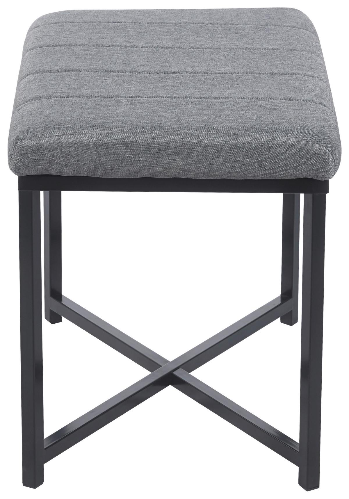 Sitzbank Benedikt 3 Textil Grau, B: 58 cm - Schwarz/Grau, Trend, Textil/Metall (58/47/38cm)