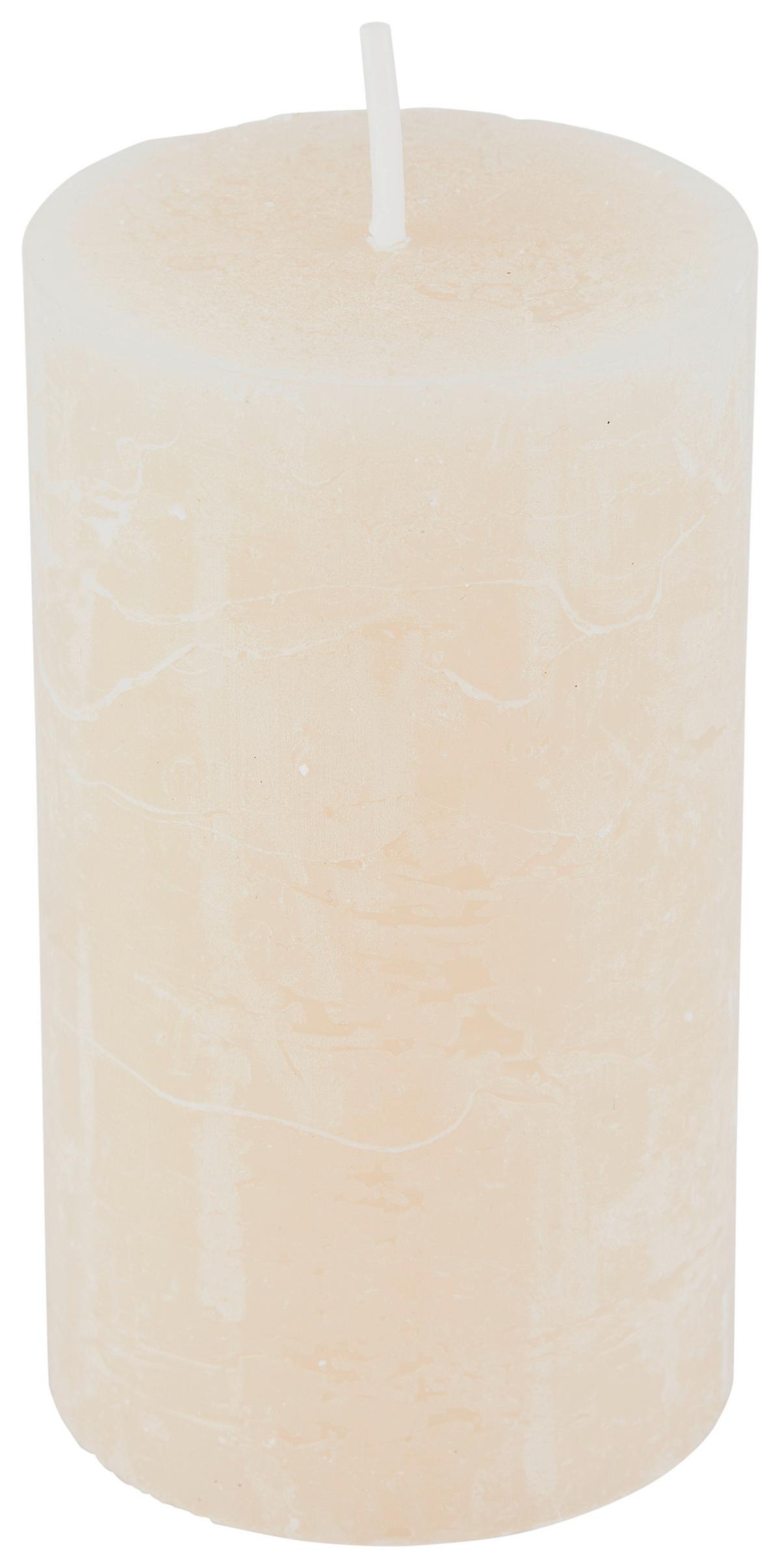 Stumpenkerze Saphira Creme D/H: 6,8/12 cm - Hellbraun/Creme, Basics (6,8/12cm) - Ondega