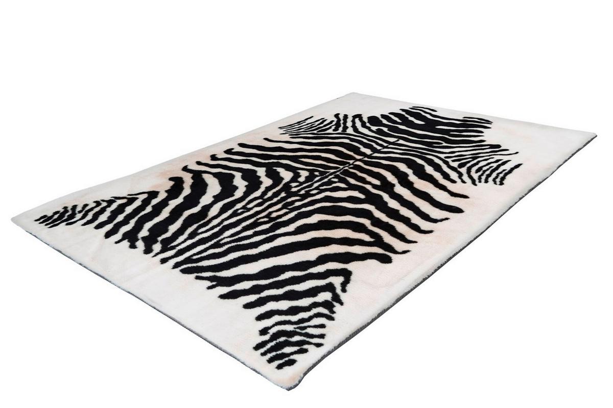 Hochflorteppich Rabbit Animal Schwarz/weiß, 120x160 Cm - Schwarz/Weiß, KONVENTIONELL, Textil (120/160cm)