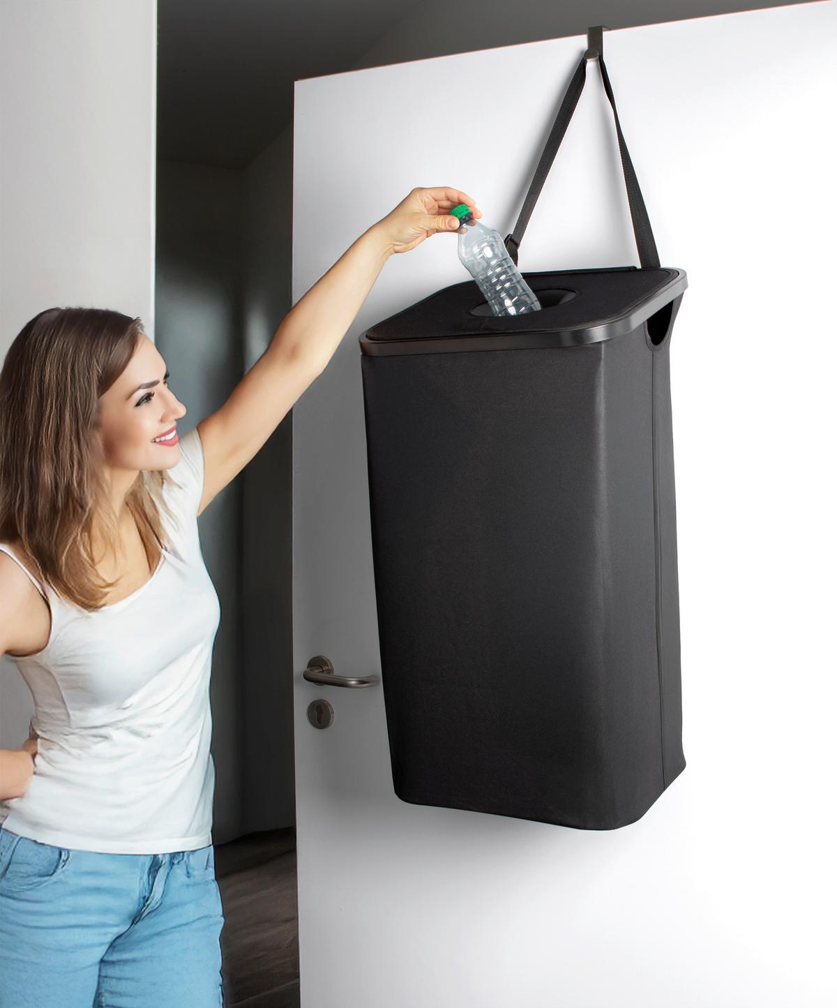 Flaschen/Dosensammelbehälter 80 Liter - Schwarz, Basics, Naturmaterialien/Kunststoff (40/32.5/72cm)