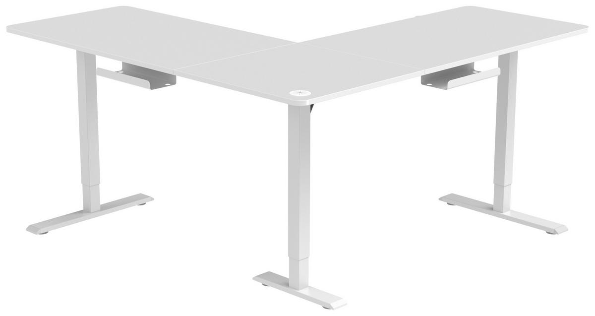 Eckschreibtisch Nimi Weiß L: 160cm - Weiß, MODERN, Holzwerkstoff/Kunststoff (160/140/72-117cm) - Livetastic