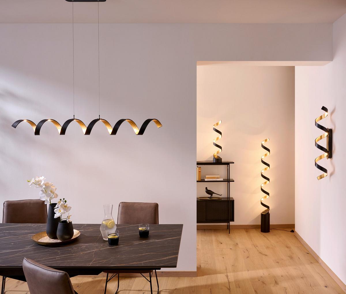 Tischlampe Helix Schwarz/ Goldfarben - Goldfarben/Schwarz, Design, Metall (14,5/66cm)