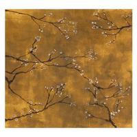 Fototapete Chinesische Blumen - Gelb, Basics, Papier/Kunststoff (300/280/11cm)