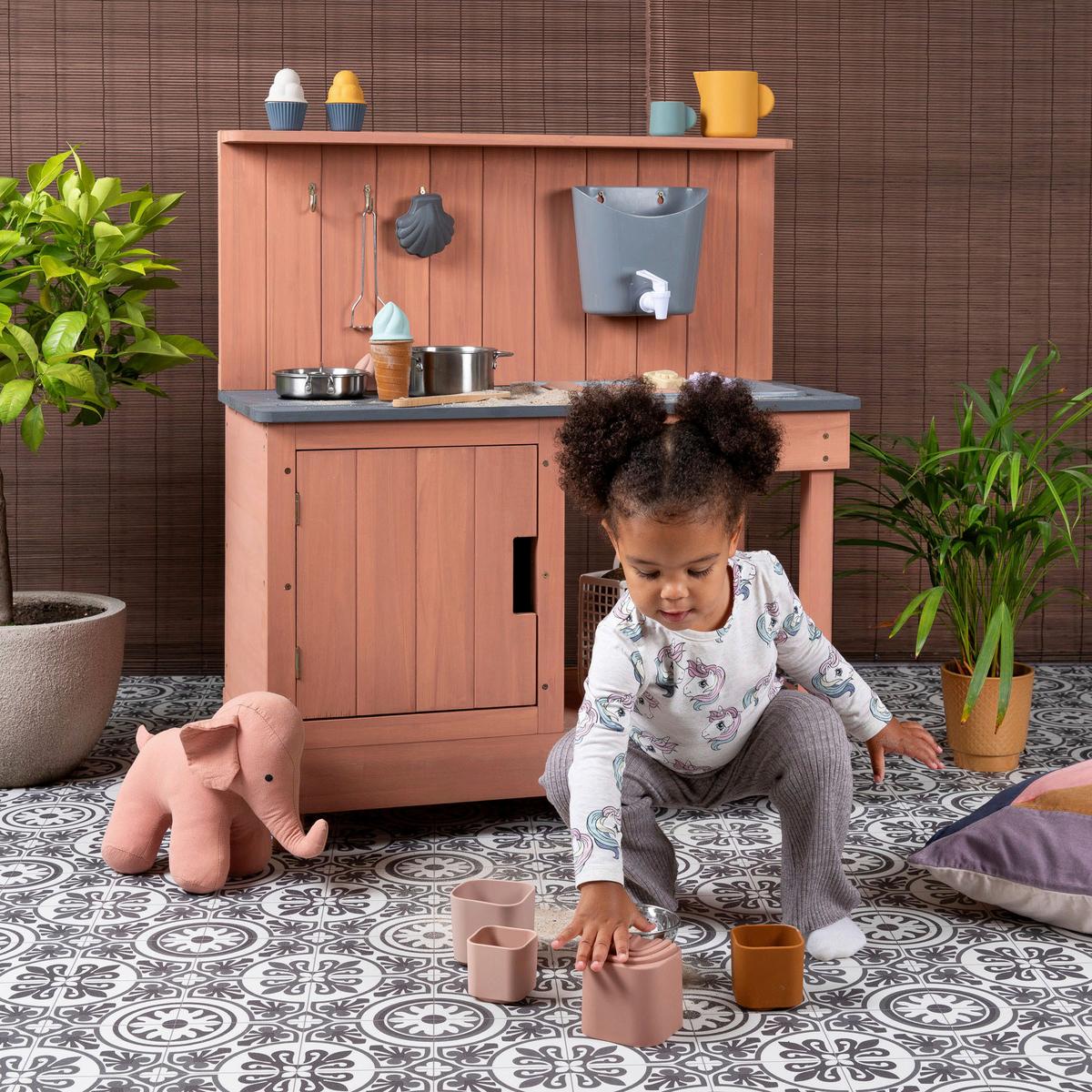 Matschküche Mud Expert Holz, LxBxH: 80x40x90 cm - Altrosa, Basics, Holz (80/40/90cm) - MUDDY BUDDY