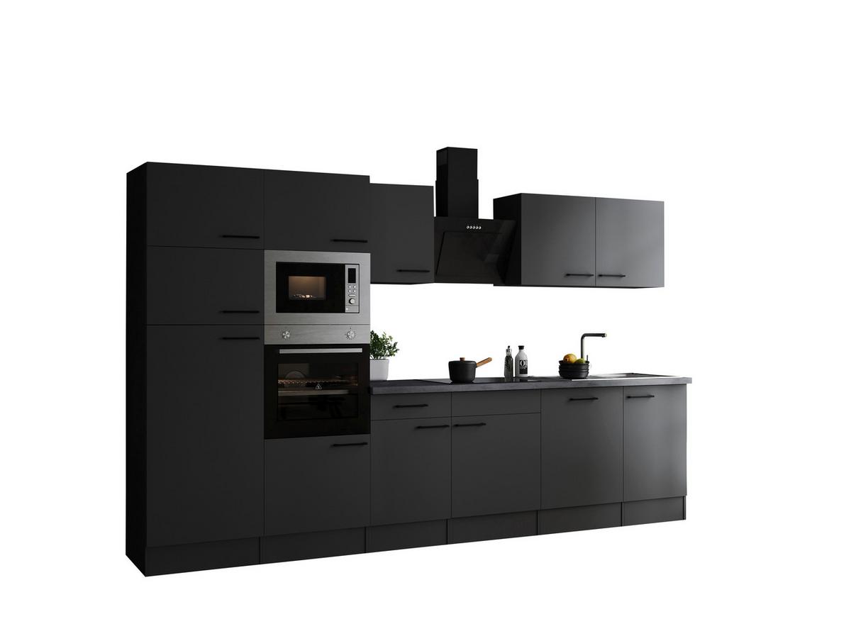 Küchenblock Oliver Dunkelgrau B: 340 Cm - Dunkelgrau/Grau, Design, Holzwerkstoff (340cm) - Respekta