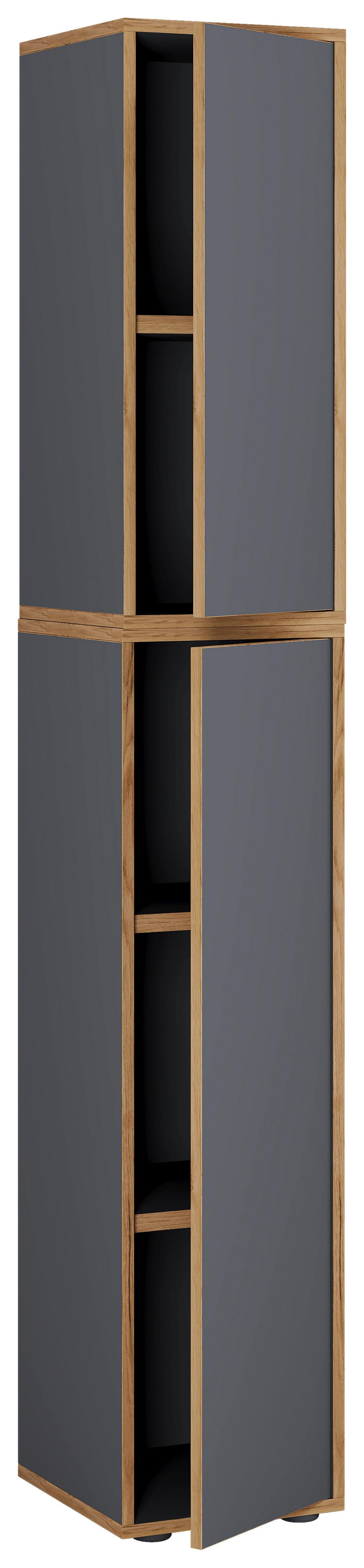 Aktenschrank Salia Anthrazit, Honigeiche B: 30 cm - Honigeiche/Anthrazit, Design, Holzwerkstoff (30/183/33cm) - MID.YOU