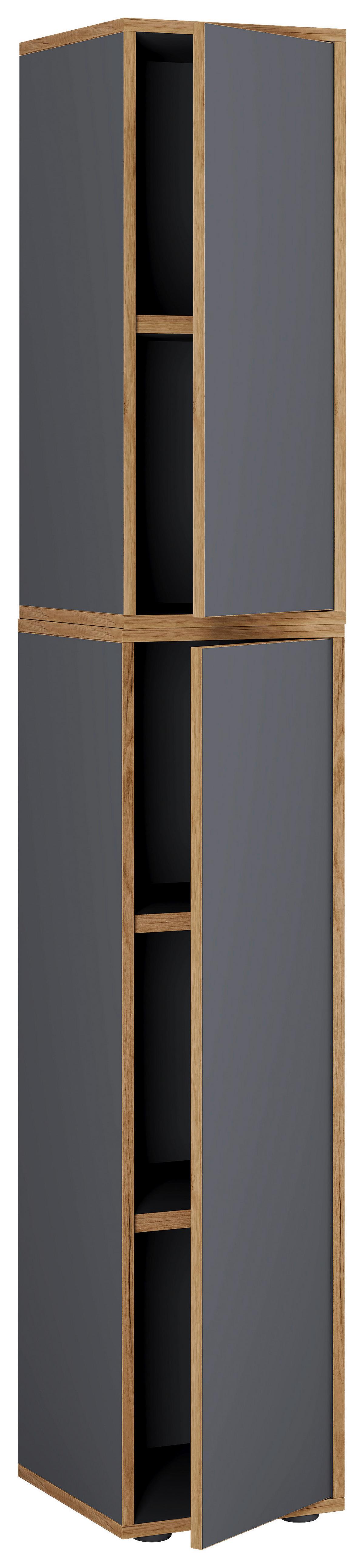 Aktenschrank Salia Anthrazit, Honigeiche B: 30 Cm - Honigeiche/Anthrazit, Design, Holzwerkstoff (30/183/33cm) - MID.YOU