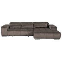 Ecksofa mit Relaxfunktion Orion Kopfstütze Klappbar Silberfar. - Silberfarben, KONVENTIONELL, Textil (307/186cm) - Livetastic