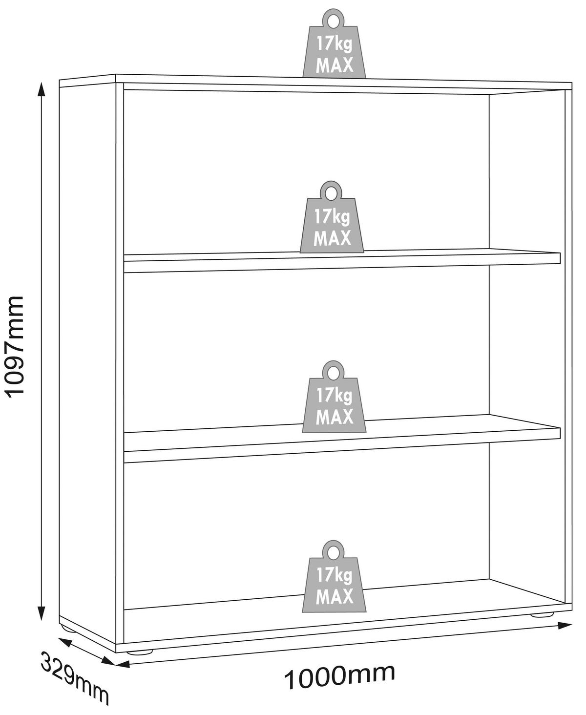 REGÁL NA ŠANÓNY SALIA B100 - čierna/biela, Design, kompozitné drevo/plast (100/110/33cm) - P & B