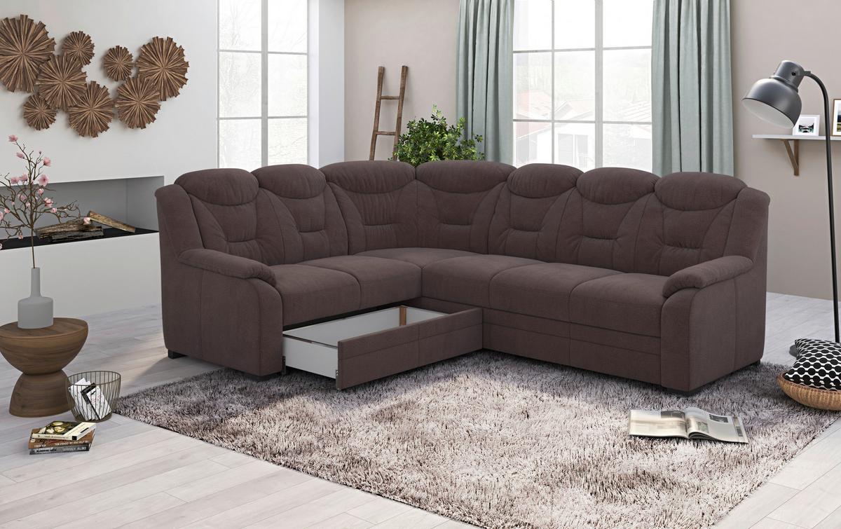 Ecksofa Marcus Braun S: 211x263 Cm - Schwarz/Braun, Basics, Textil (211/263cm) - MID.YOU