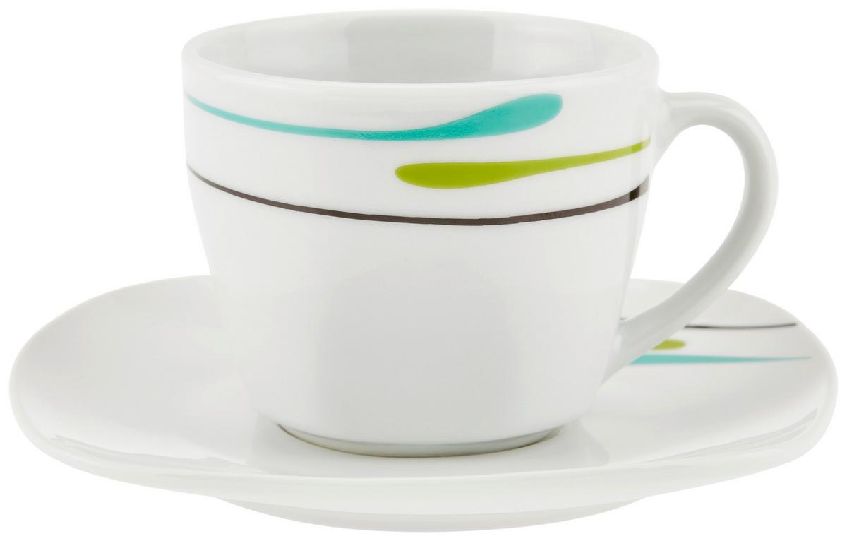 Étkészlet Cleo - fehér/zöld, Romantik / Landhaus, kerámia - James Wood