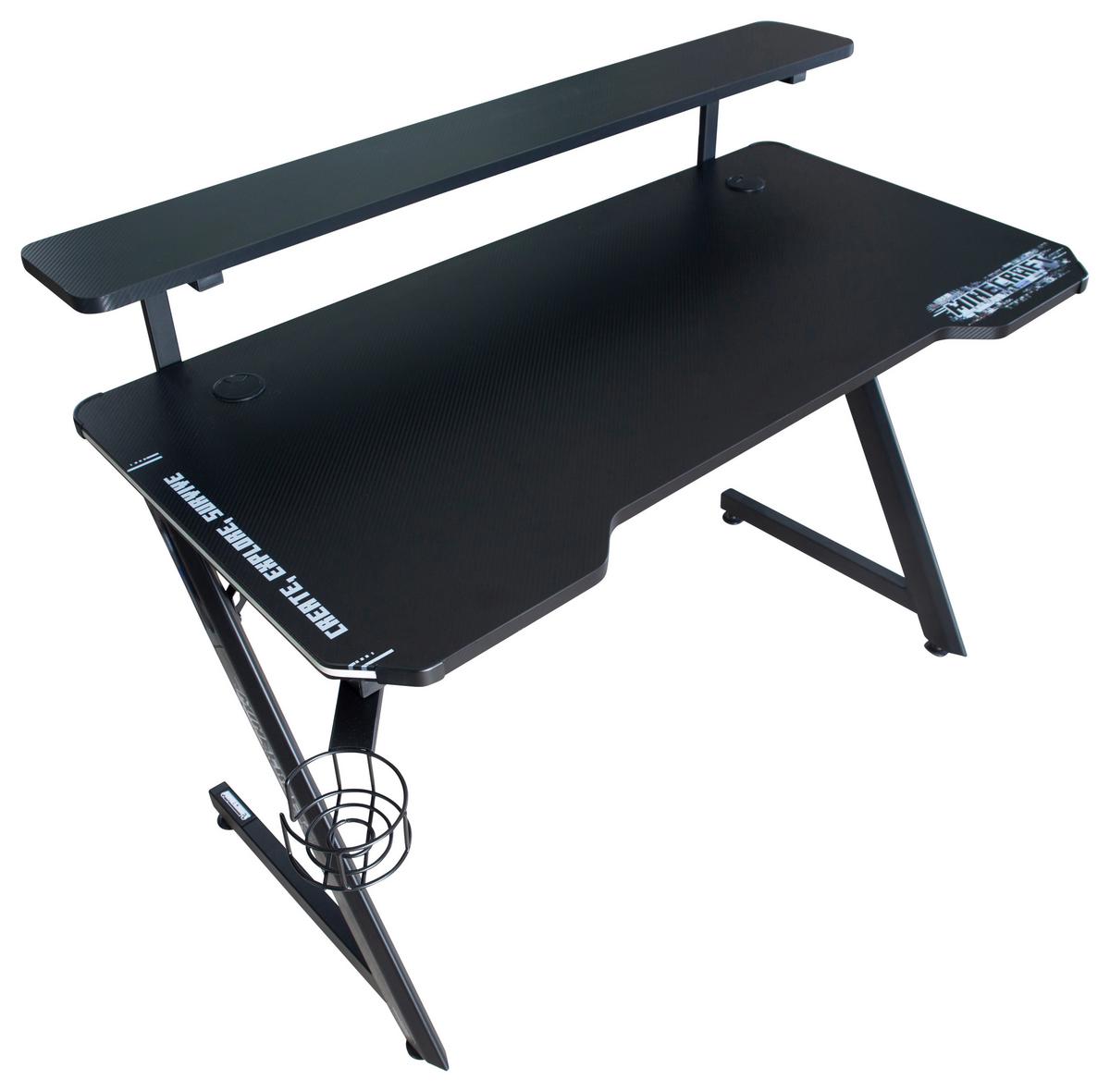 Gamingtisch Minecraft - Schwarz, MODERN, Holzwerkstoff/Metall (120/60/89,5cm) - Minecraft