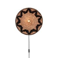 Wandleuchte Andros - Schwarz/Weiß, Basics, Naturmaterialien (45/6cm) - Good & Mojo