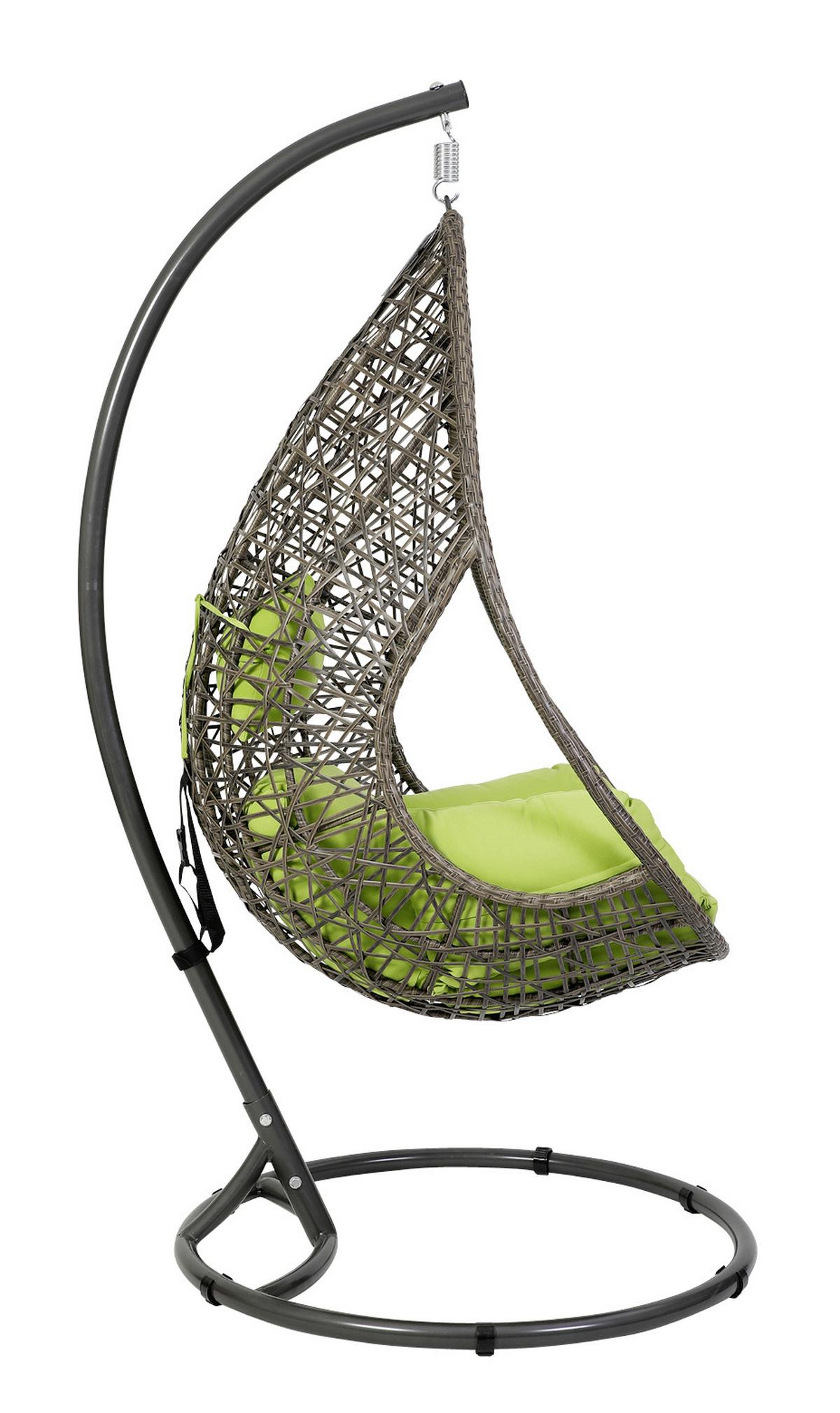 Hängesessel Mit Gestell Kuba Inkl. Sitz- Und Rückenkissen - Anthrazit/Braun, Basics, Kunststoff/Textil (103/208/103cm)