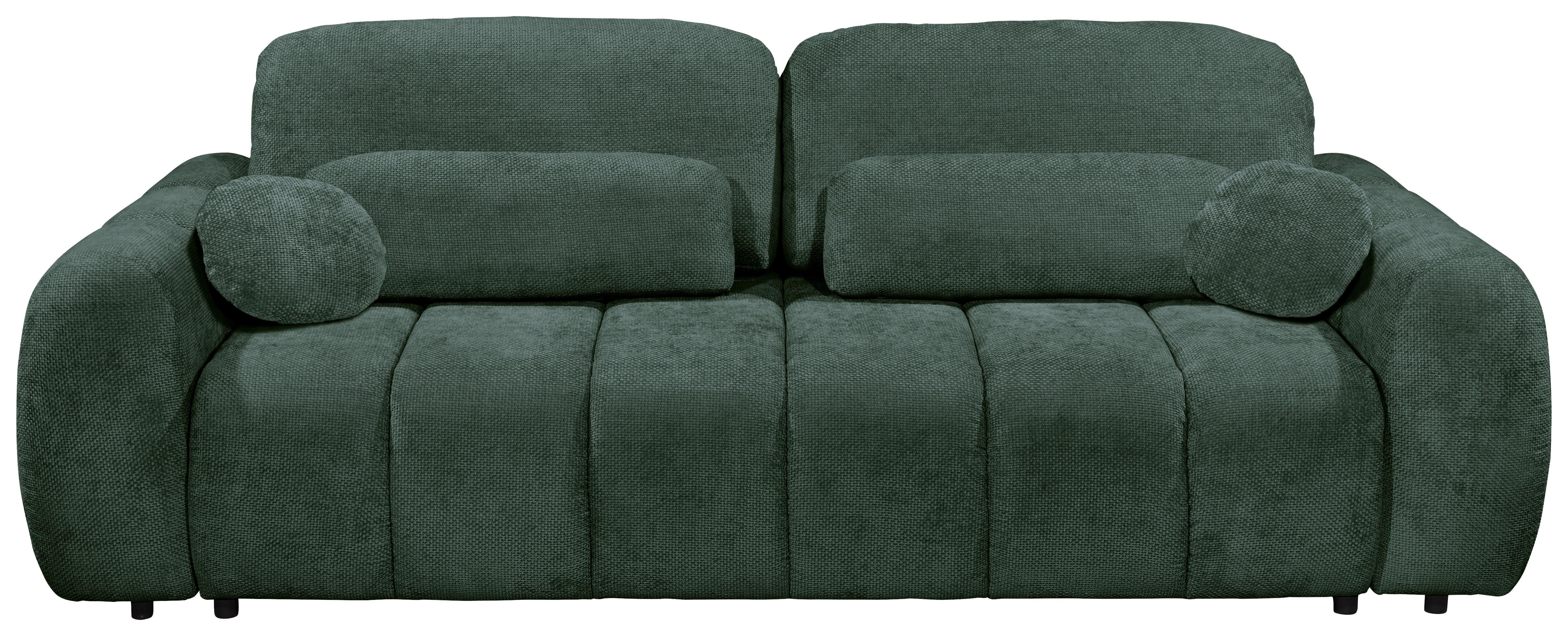 Schlafsofa Bubble Dunkelgrün B: 256 Cm - Dunkelgrün/Schwarz, Design, Textil (256/76/112cm) - MID.YOU