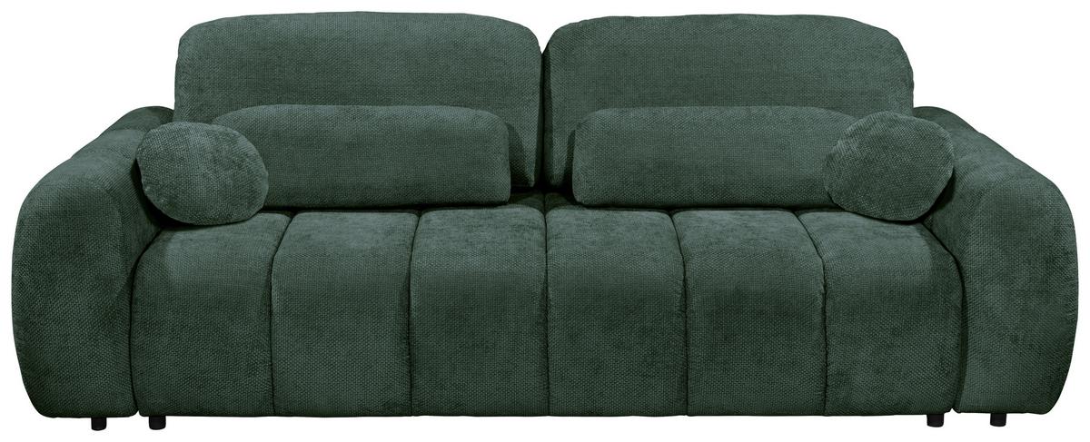 Schlafsofa Bubble Dunkelgrün B: 256 Cm - Dunkelgrün/Schwarz, Design, Textil (256/76/112cm) - MID.YOU