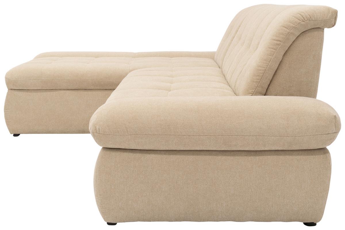 Ecksofa Moric Beige Mikrofaser - Chromfarben/Beige, KONVENTIONELL, Textil (172/300cm) - MID.YOU