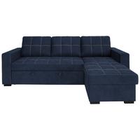 Sedací souprava TURIN, tmavě modrá - černá/tmavě modrá, Design, kov/dřevo (239/87/160cm)