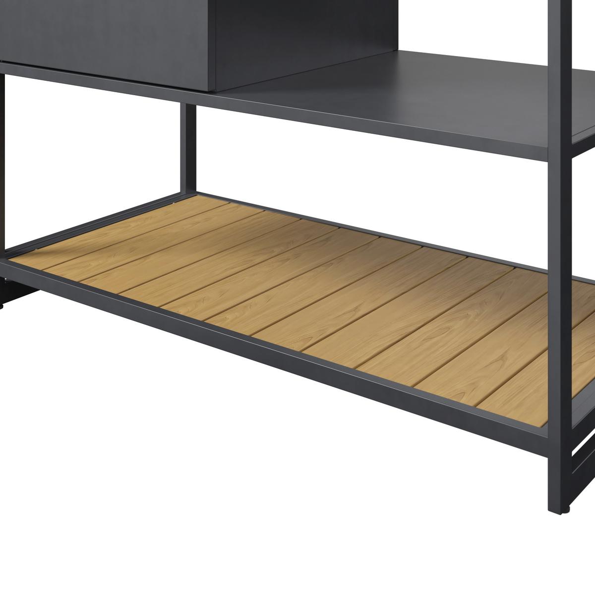 Outdoorküche Santiago Ii - Anthrazit/Naturfarben, Basics, Kunststoff/Metall (120/116/60cm) - Beldano