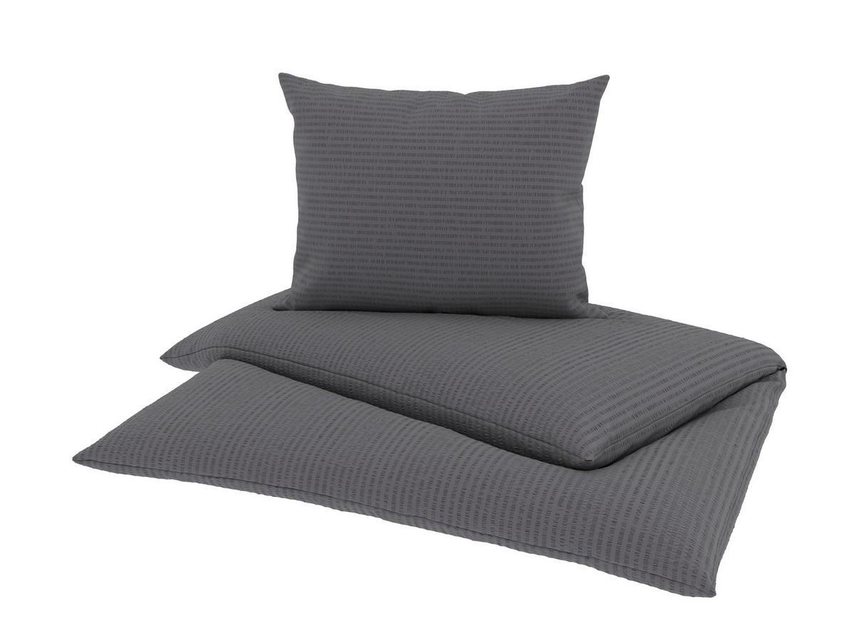 Bettwäsche Leila - Anthrazit, KONVENTIONELL, Textil - Ondega