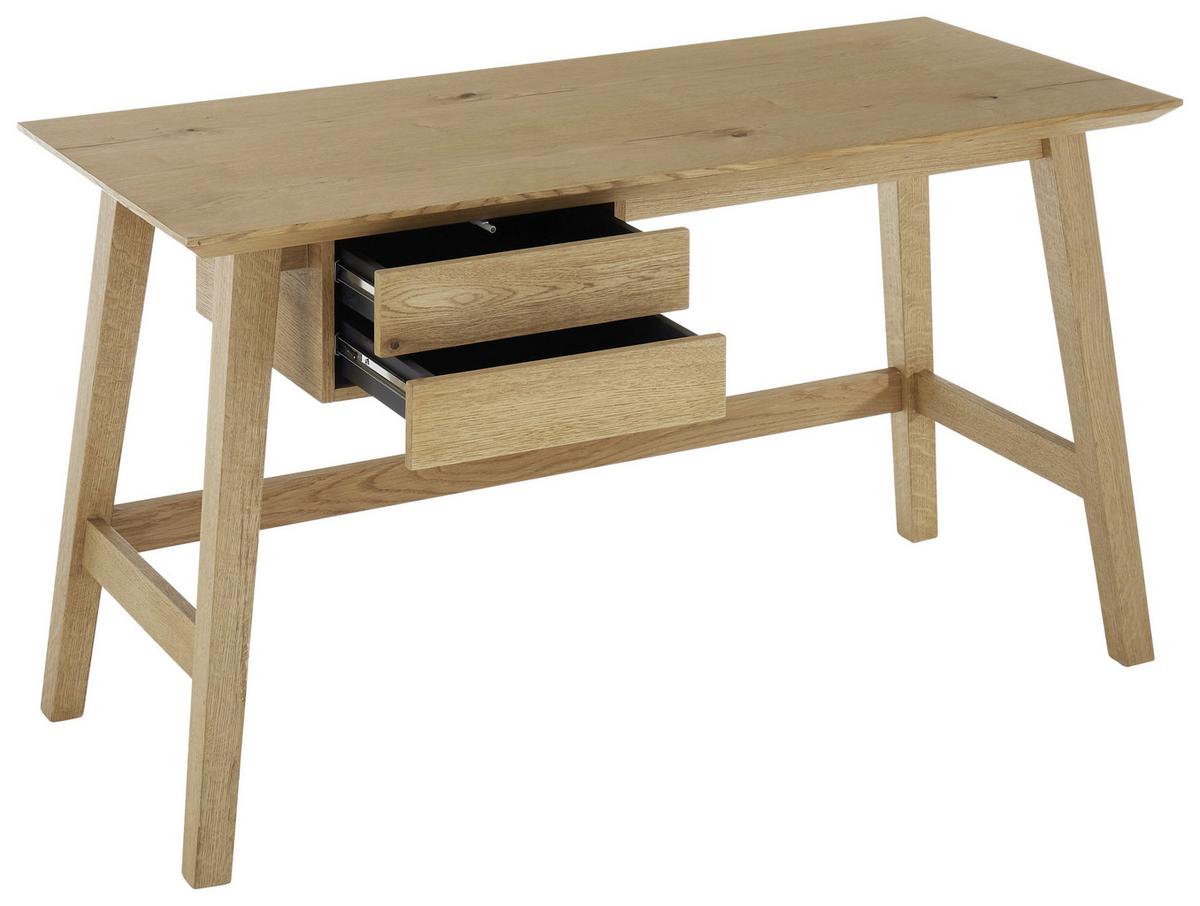 Schreibtisch B 140cm H 75cm Taluca, Eichefarben - Eichefarben/Schwarz, MODERN, Holz/Holzwerkstoff (140/75/60cm)