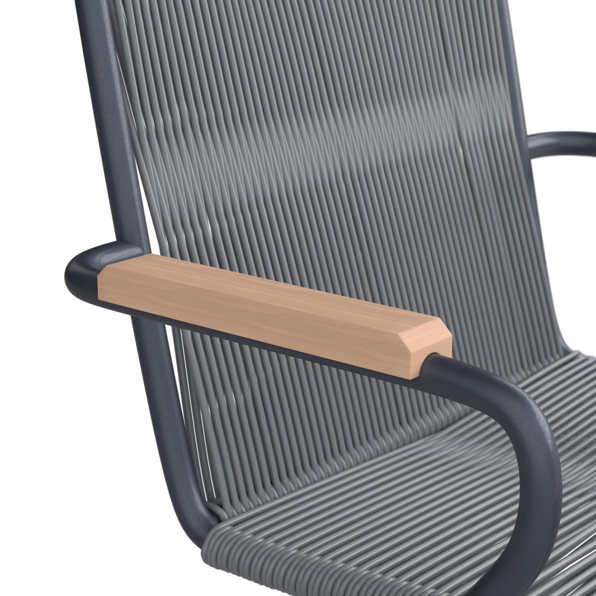 Záhradní souprava HELEN - šedá/barvy teak, Moderní, kov/textil (330/198/88cm) - Bessagi Garden