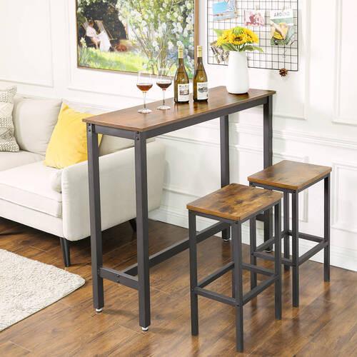 Bartisch Vasagle 120x40x100 cm Braun, Schwarz - Schwarz/Braun, Natur, Holzwerkstoff/Metall (120/40/100cm) - Boxxx
