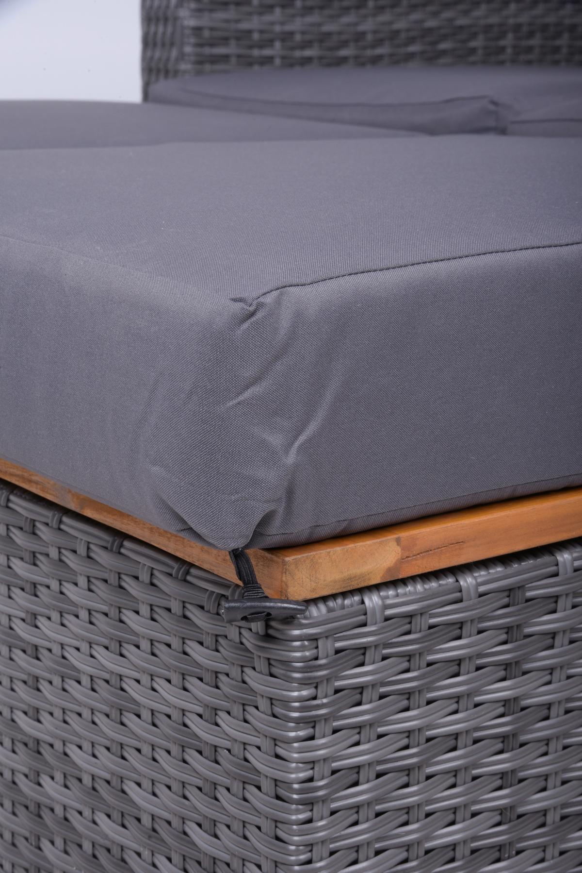 Loungegarnitur Bari - Dunkelgrau/Anthrazit, Basics, Holz/Kunststoff (116/95/118cm) - Gardenson