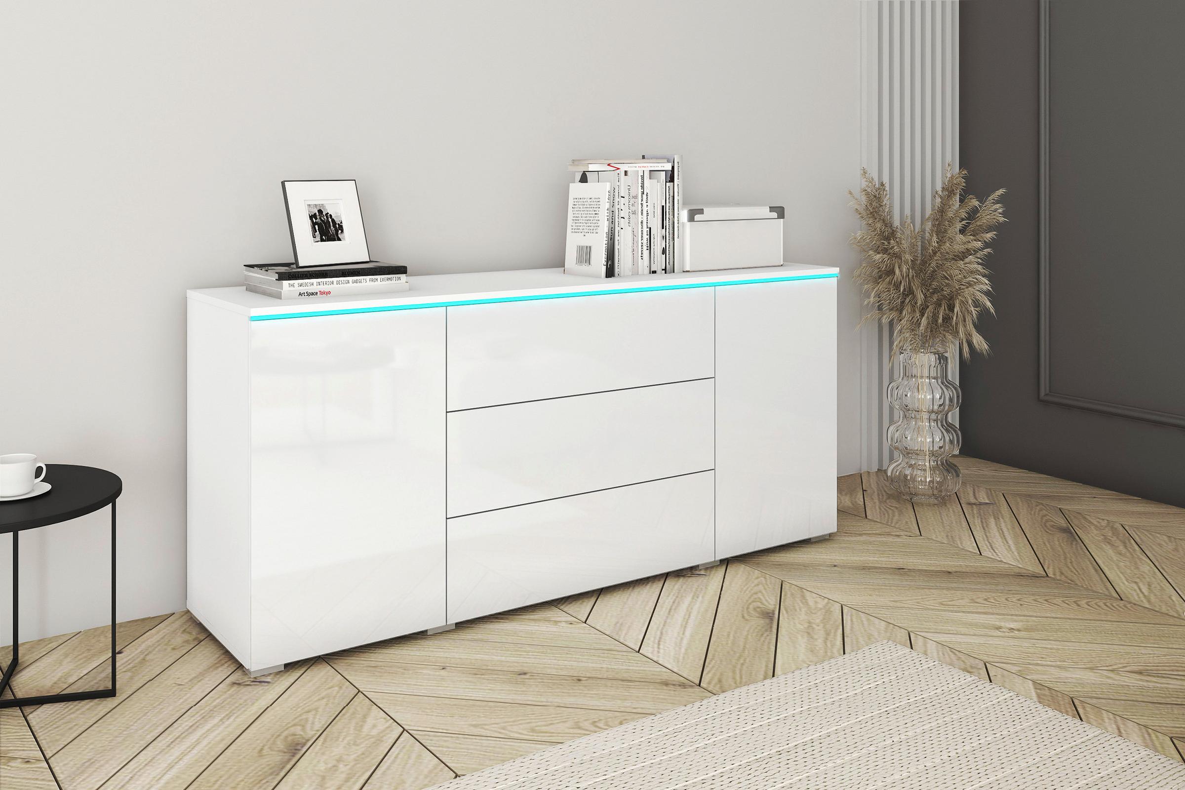 Sideboard in Weiß Hochglanz
