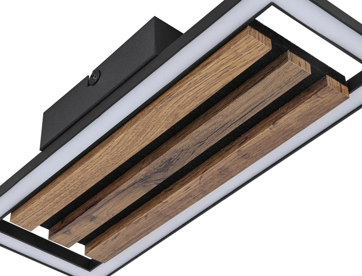 LED-Deckenleuchte Palono - Eichefarben/Schwarz, MODERN, Holz/Kunststoff (34/13/5,3cm) - Luca Bessoni