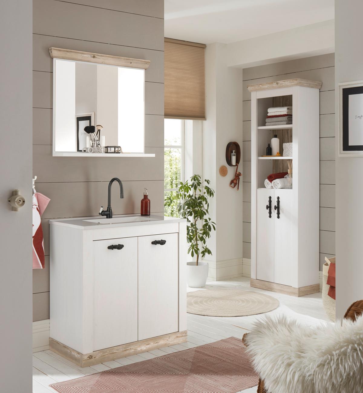 Badezimmer Florenz Pinienfarben B: 81cm - Pinienfarben, Design, Naturmaterialien/Holzwerkstoff (81/200/35cm) - MID.YOU