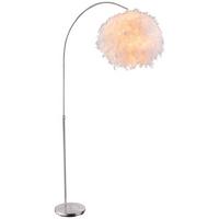 Stehlampe Katunga Weiß Höhenverstellbar - Weiß/Nickelfarben, Basics, Textil/Metall (96/45/196cm) - Globo