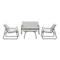 Loungegarnitur Mailand - Dunkelgrau/Hellgrau, MODERN, Kunststoff/Textil - Beldano