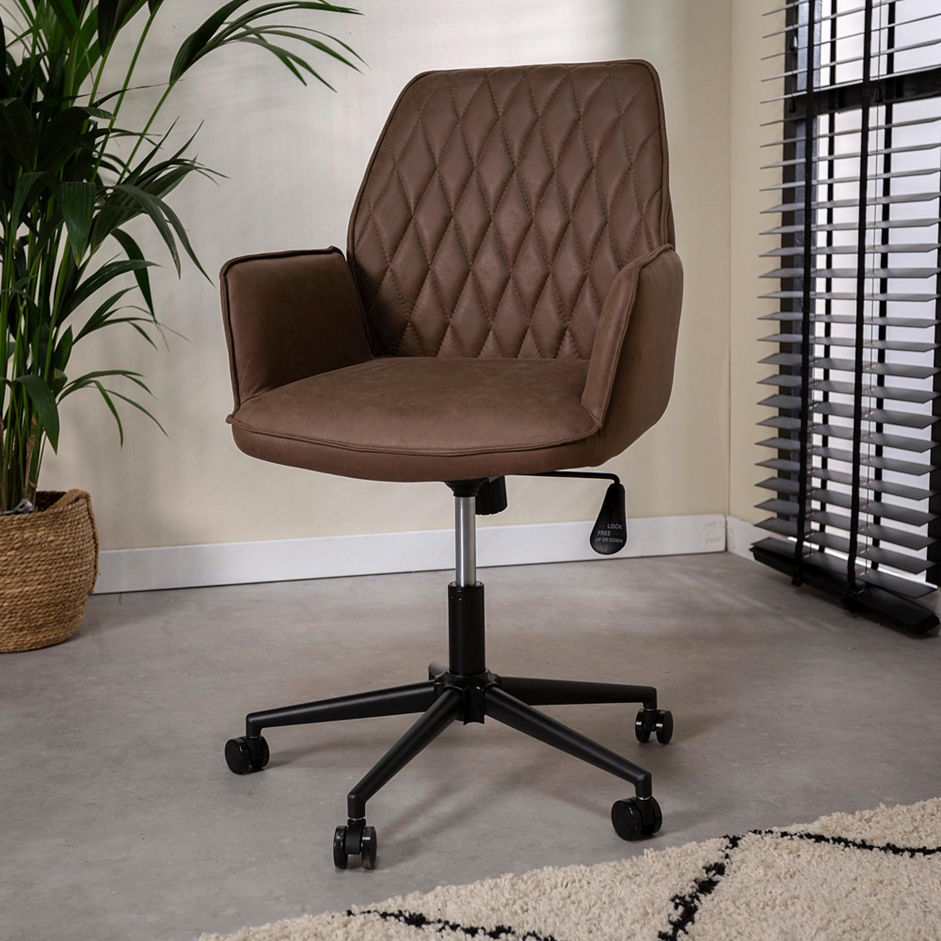 Drehstuhl Knox - Taupe/Schwarz, KONVENTIONELL, Textil/Metall (57/87/52cm) - MID.YOU