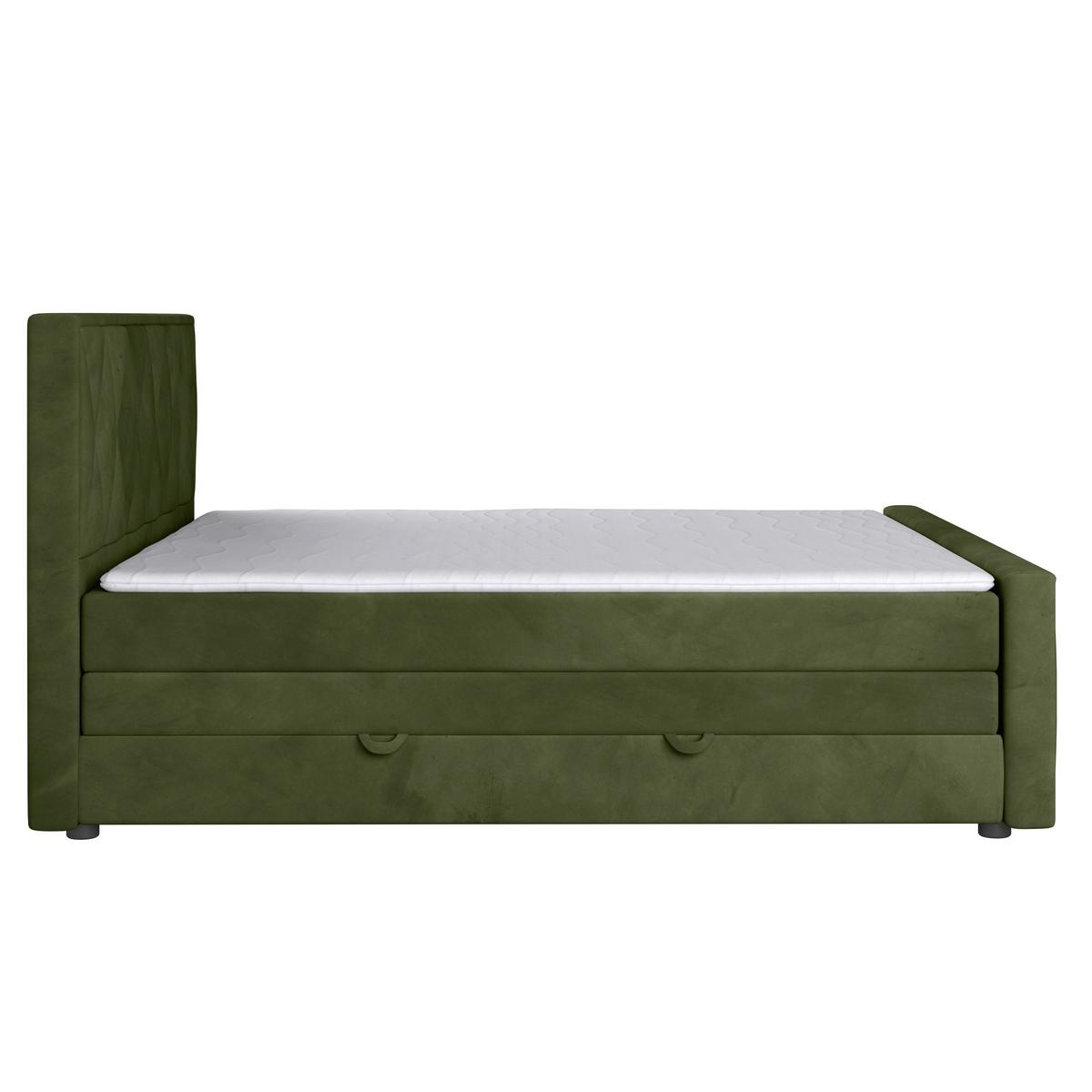 Boxspringbett mit Bettkasten Porto 180x200 cm Grün - Grün, MODERN, Holz/Kunststoff (180/200cm) - MID.YOU
