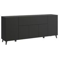 Sideboard Phuket 180 Schwarz B: 180 cm - Schwarz, Design, Holzwerkstoff (180/76/37,5cm) - P & B