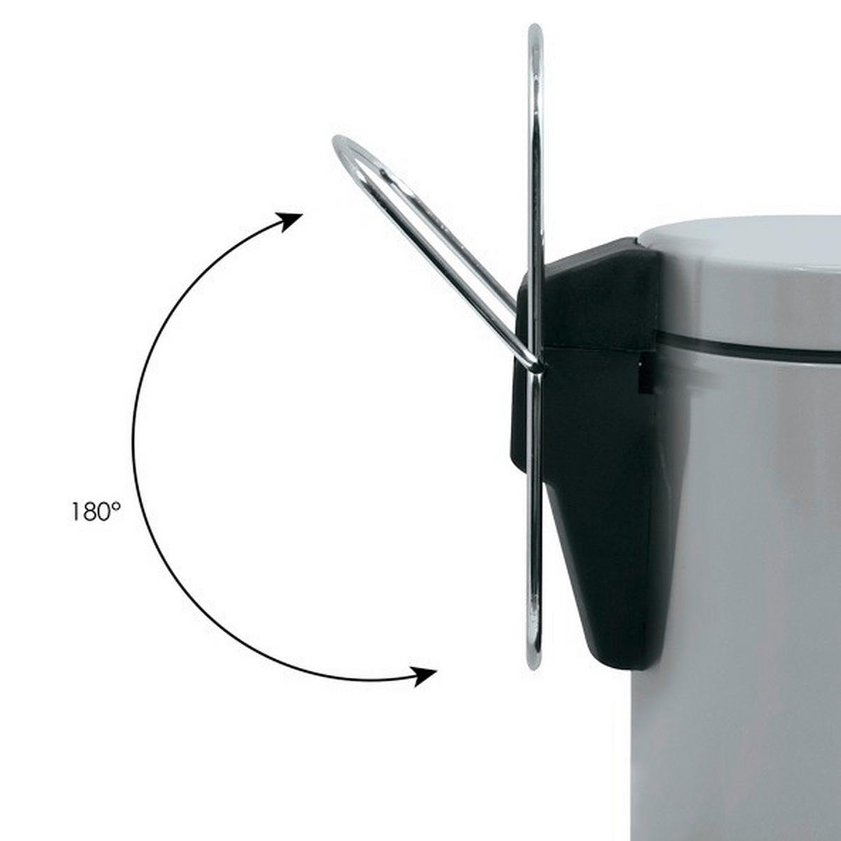 Kosmetikeimer Unis 3l Hellgrau Metall DxH 17x25 - Hellgrau/Schwarz, Basics, Kunststoff/Metall (17/25cm)