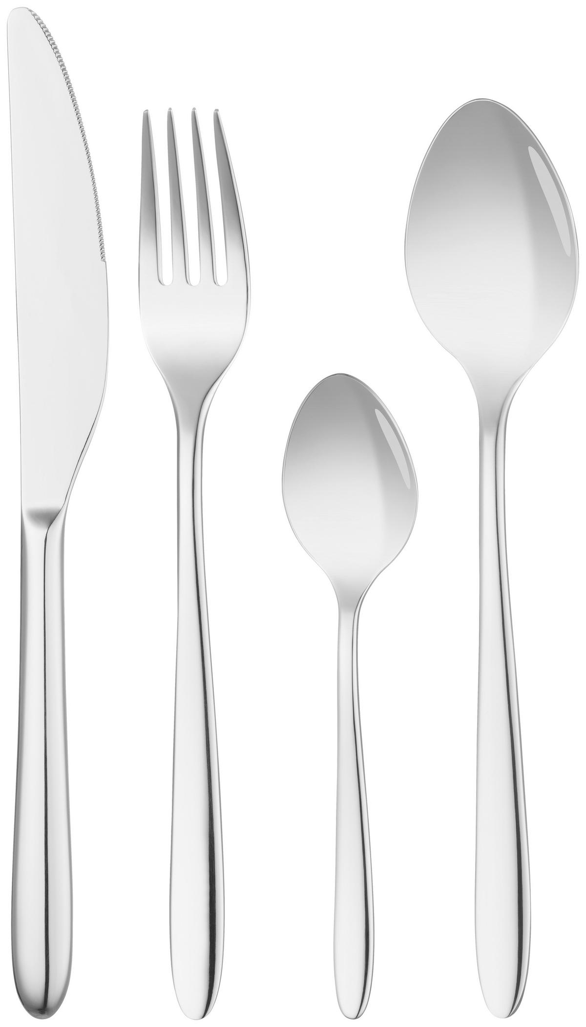 Sada príborov PHAN - strieborná, Konventionell, kov - Mömax