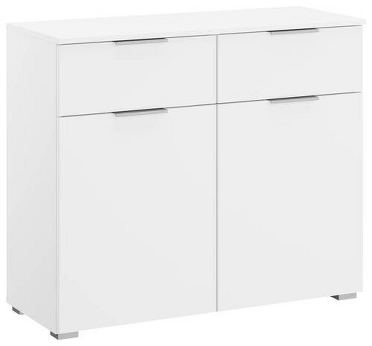 Kommode B: 93 Cm Alabama, Weiß - Alufarben/Weiß, MODERN, Holzwerkstoff (93/81/42cm) - Rauch Möbel