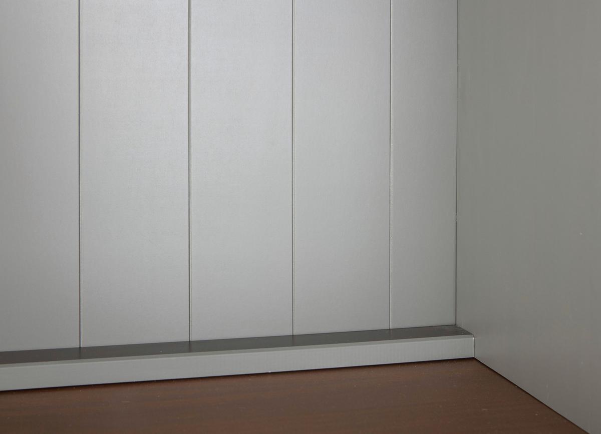 Kredenc LUZERNA sivá - šedá/měděné barvy, Konvenční, kov/dřevo (90/190/45cm) - MID.YOU
