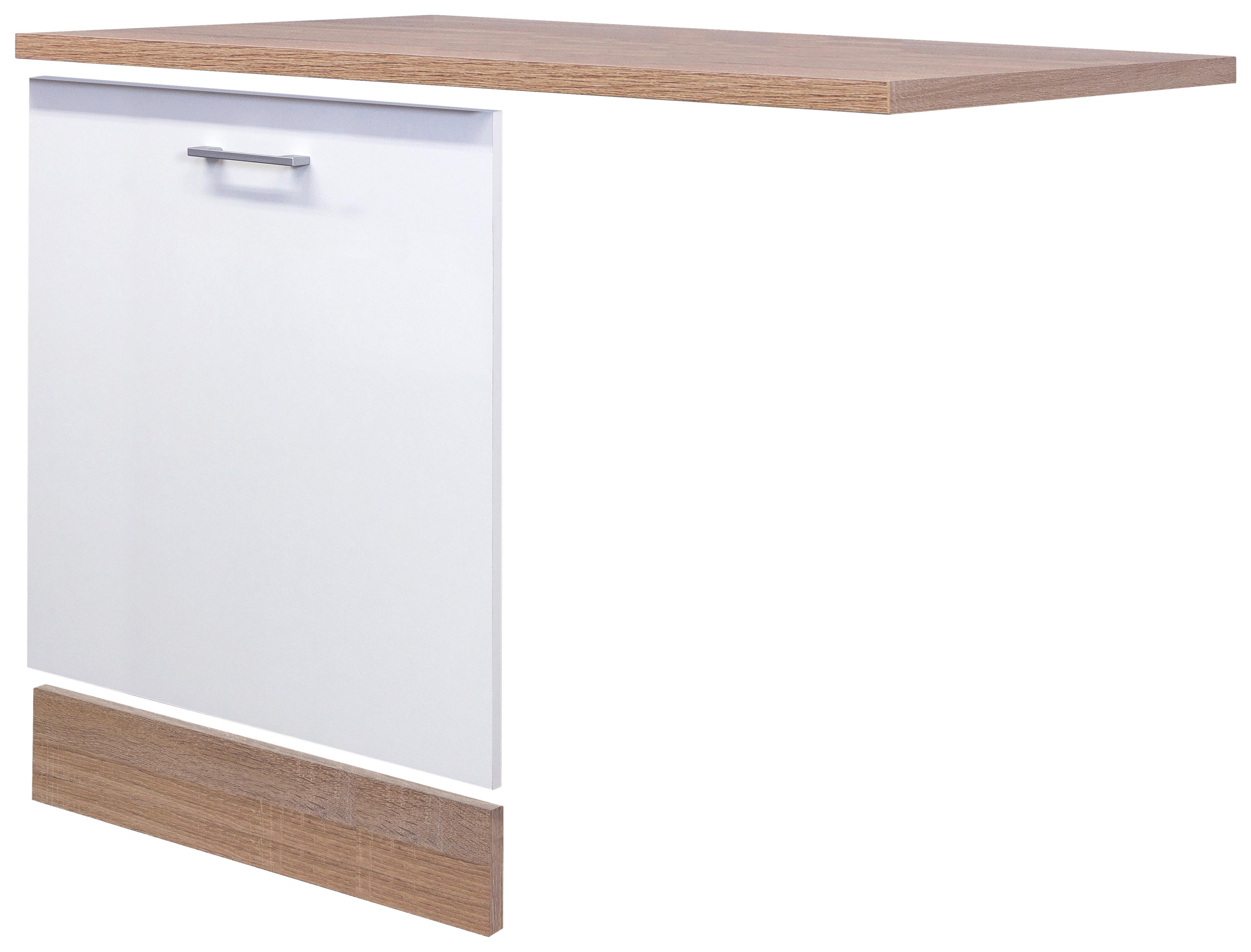 GESCHIRRSPÜLERFRONT Weiß Sonoma Eiche B: 110cm - Weiß/Sonoma Eiche, KONVENTIONELL, Holzwerkstoff (110/85/60cm) - FlexWell