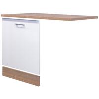 GESCHIRRSPÜLERFRONT Weiß Sonoma Eiche B: 110cm - Weiß/Sonoma Eiche, KONVENTIONELL, Holzwerkstoff (110/85/60cm) - FlexWell