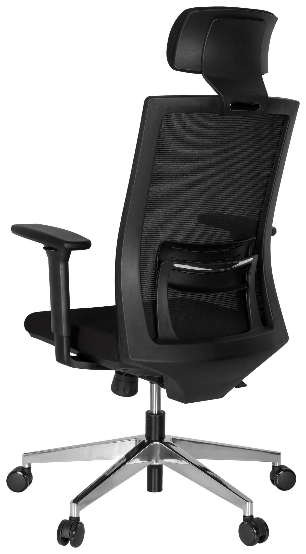 Drehstuhl Captiva Armstützen Schwarz Bis 120kg - Alufarben/Schwarz, MODERN, Kunststoff/Textil (68/131/63cm) - MID.YOU
