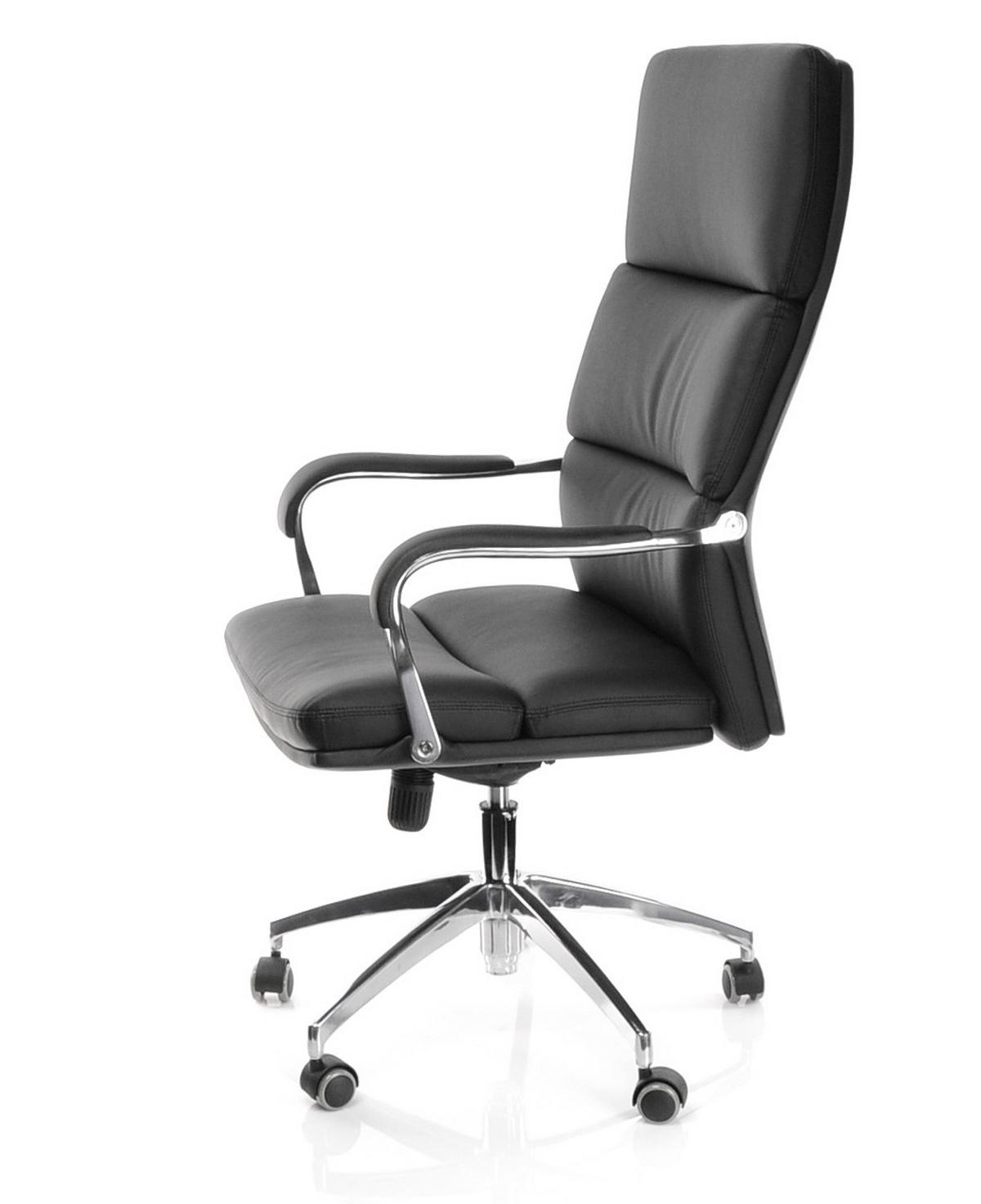 Chefsessel Brunello 20 Schwarz - Silberfarben/Schwarz, MODERN, Kunststoff/Textil (61/134/49cm) - MID.YOU